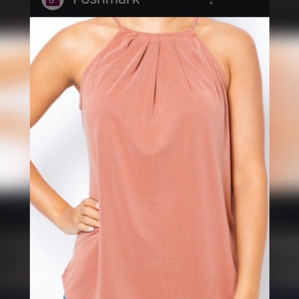 Green Envelope Terracotta Halter Camisole
